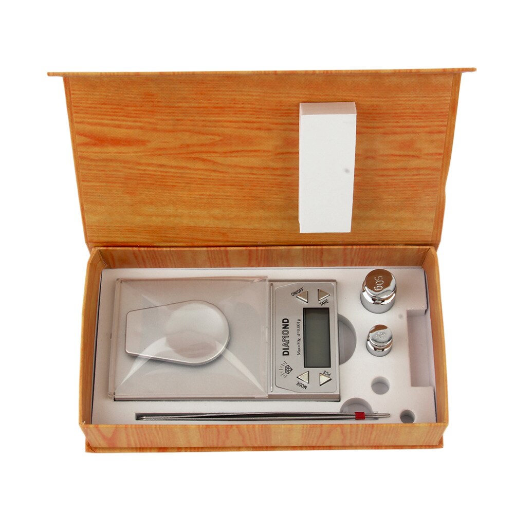 1pcs di Alta Precisione 50G 0.001g LCD Jewelry Digital Bilancia Lab Oro Erba Equilibrio Retroilluminazione Blu Grammo di Peso negozio in tutto il mondo Hot