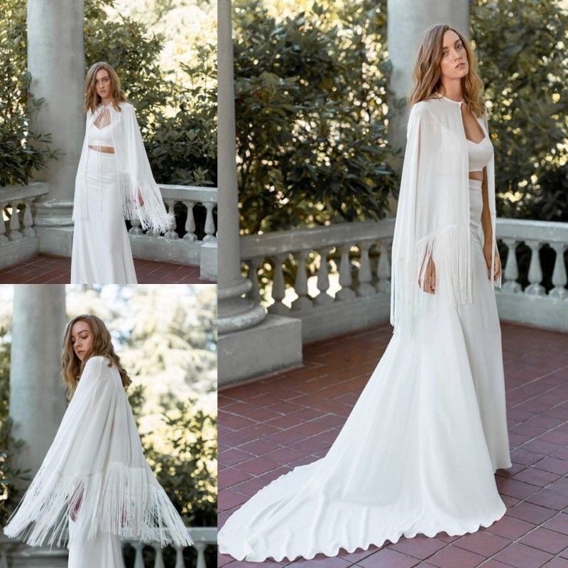 Avondjurk Cape Mariage Zwart Wit Ivoor Bolero Vrouwen Chiffon Bolero Bolero Prom Party Sjaals En Wraps Voor Dames