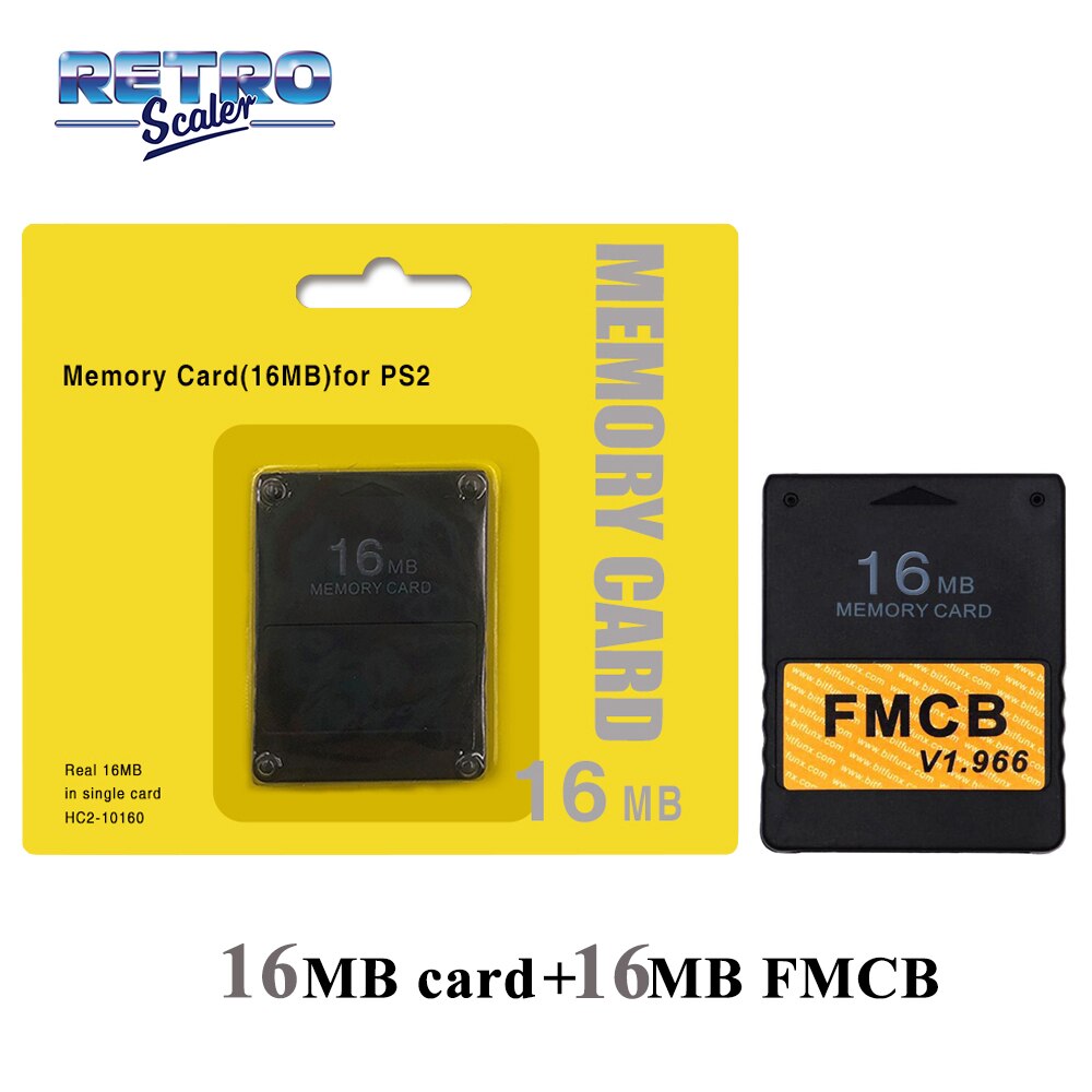 RetroScaler Memoria Crad Pacchetto 16MB per ps2 + V1.966 FMCB Trasporto McBoot Scheda di 8MB/16MB/32MB/64MB per PS2