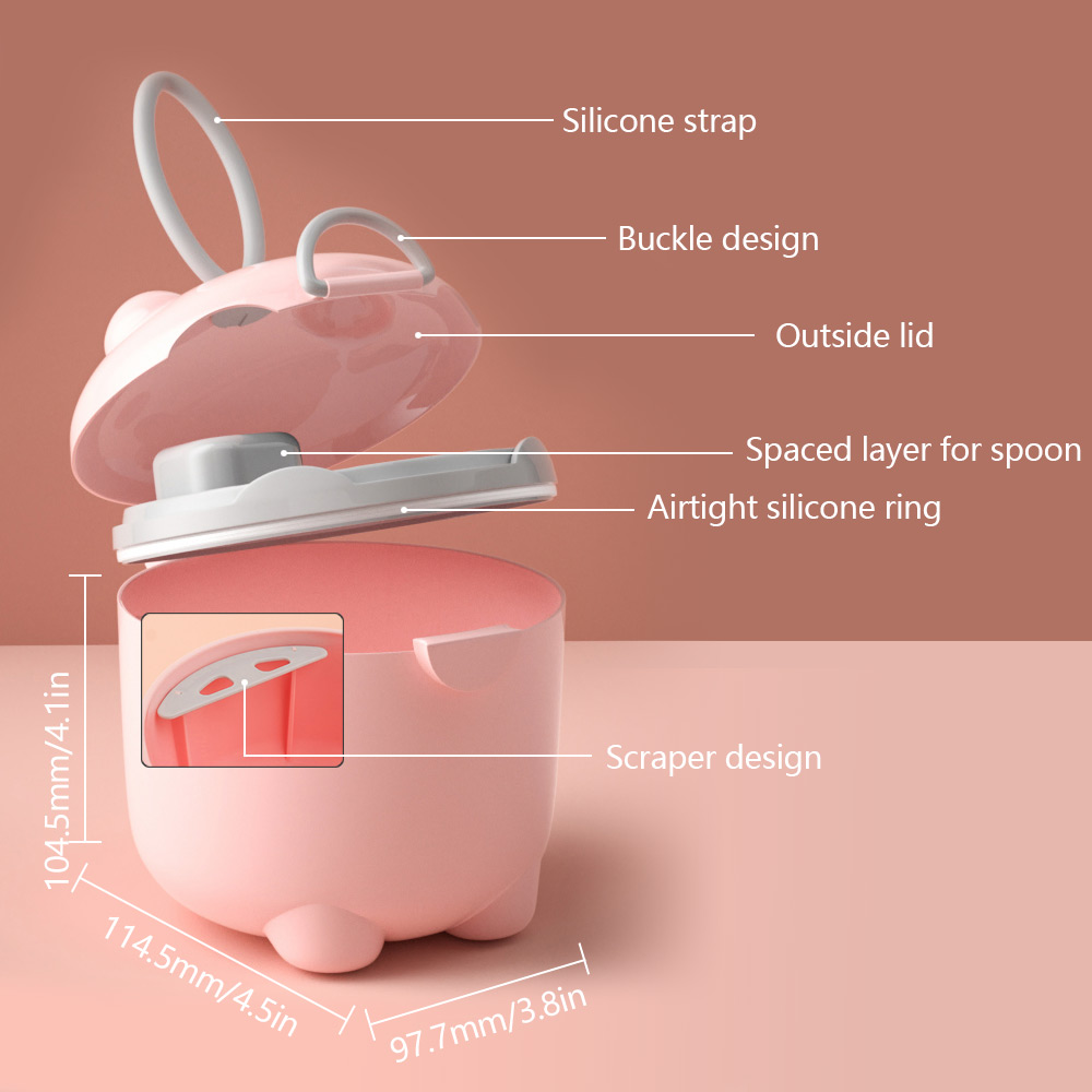 Caja de almacenamiento de alimentos para bebé, dispensador de leche en polvo para cereales esenciales, contenedor para aperitivos, soporte para cubo de alimentación de fórmula