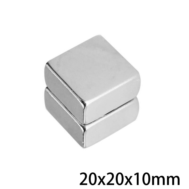 Aimant de recherche carré N35 Super puissant en néodyme, bloc de 20x20x10mm, 1/2/3/5/10/15 pièces