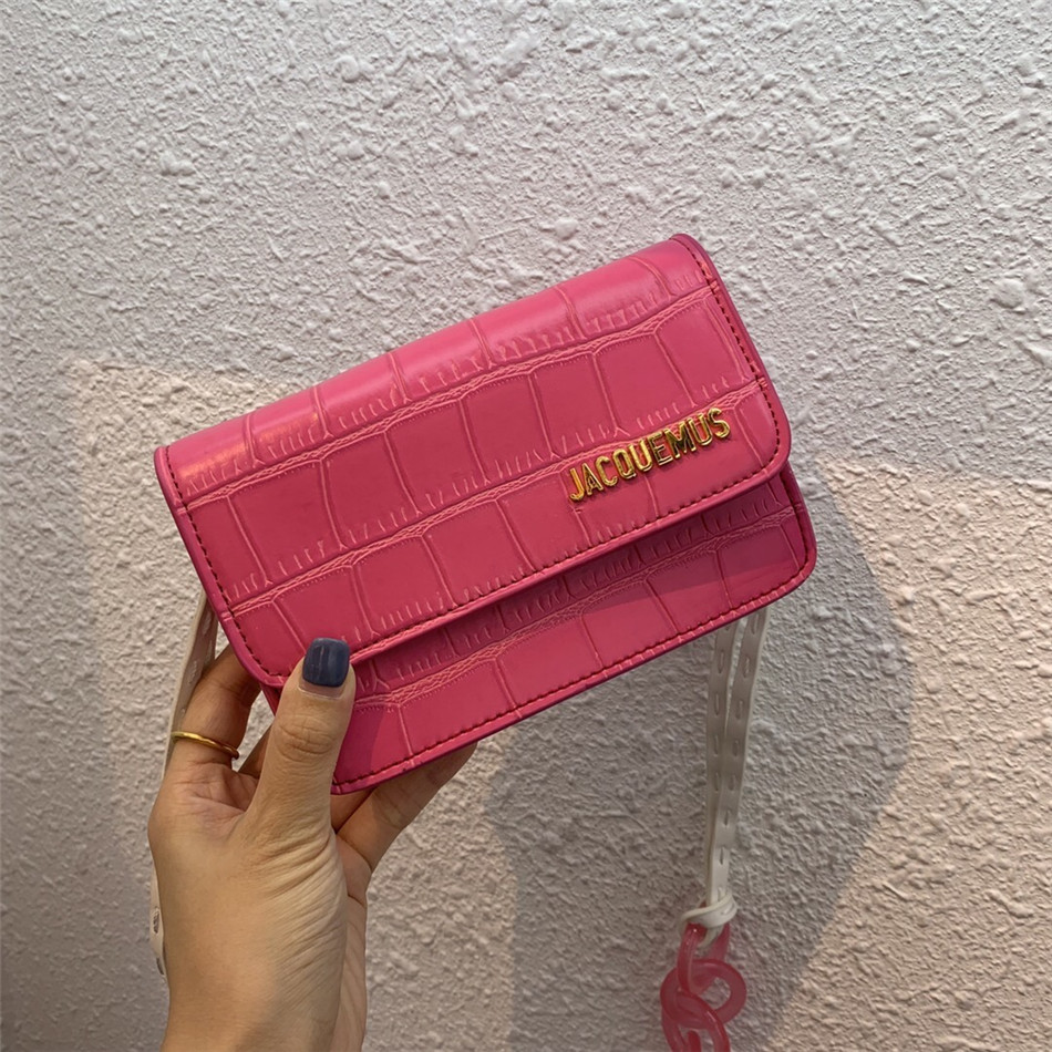 Famous Brand PU Alligator Messenger Bags for Women, 2 Sizes: Pink / Small-13cm