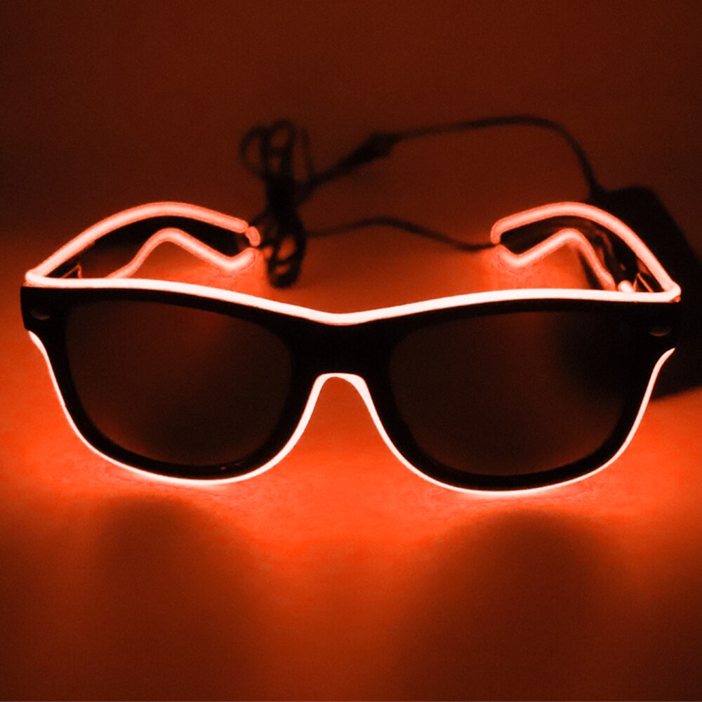 Red LED Glasses Light Up El Wire Neon Rave LED Glasses FOR Party Twinkle Glowing Party Halloween LED Glasses
