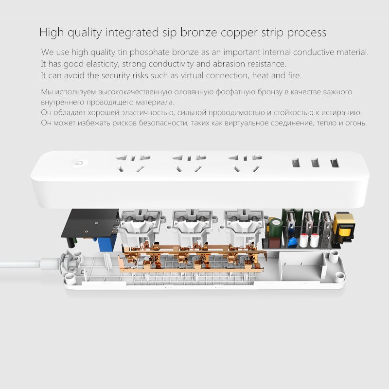 Original Xiaomi Qingmi Smart WiFi Power Strip 3 Ports 3 USB Fast Charging / 5 Jacks Extension Socket Plug Mijia Home APP Control