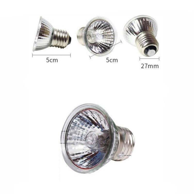Lámpara pequeña de espectro completo para Reptiles, Bombilla UVB para tortugas, ND-10 para terrario, 25/50W UVA + Uvb 3,0 PET