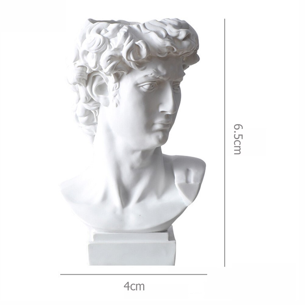 David Statue Head Portraits Mini Bust Gypsum Michelangelo Home Decoration Resin Art Craft Sketch Practice Room Ornament Decor