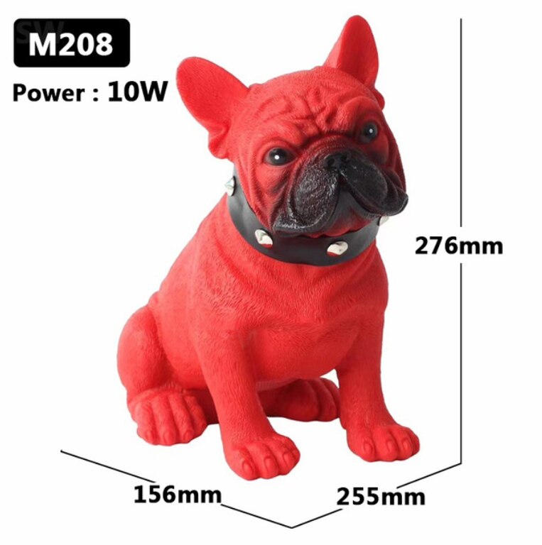 Bulldog Bluetooth Speaker Portable Wireless Column 3D Stereo Super Bass Music Center System Subwoofer For Computer caxia de som: M208 Red