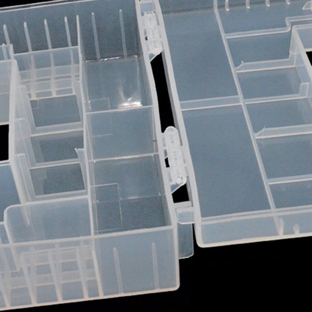 Clear Hard Plastic Battery Case Organizer Inner Compartment Storage Box Wear Resistant Portable For 20*AA+14*AAA batteries