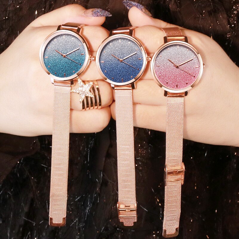 Womens Armband Horloge Luxe Elegante Jurk Horloges Rose Goud Dames Mode Horloges Klok relogio feminino