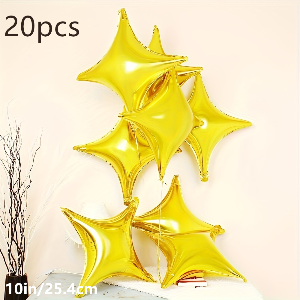 10 Uds. Globos de película de aluminio en forma de estrella decoración navideña decoración de aniversario de cumpleaños decoración de Festival decoración de habitación Dec: iridescent