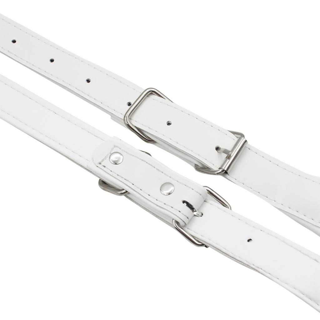 2 stykker justerbar harmonika udskiftning læder skulderstropper harmonika dele hvid 83-110cm