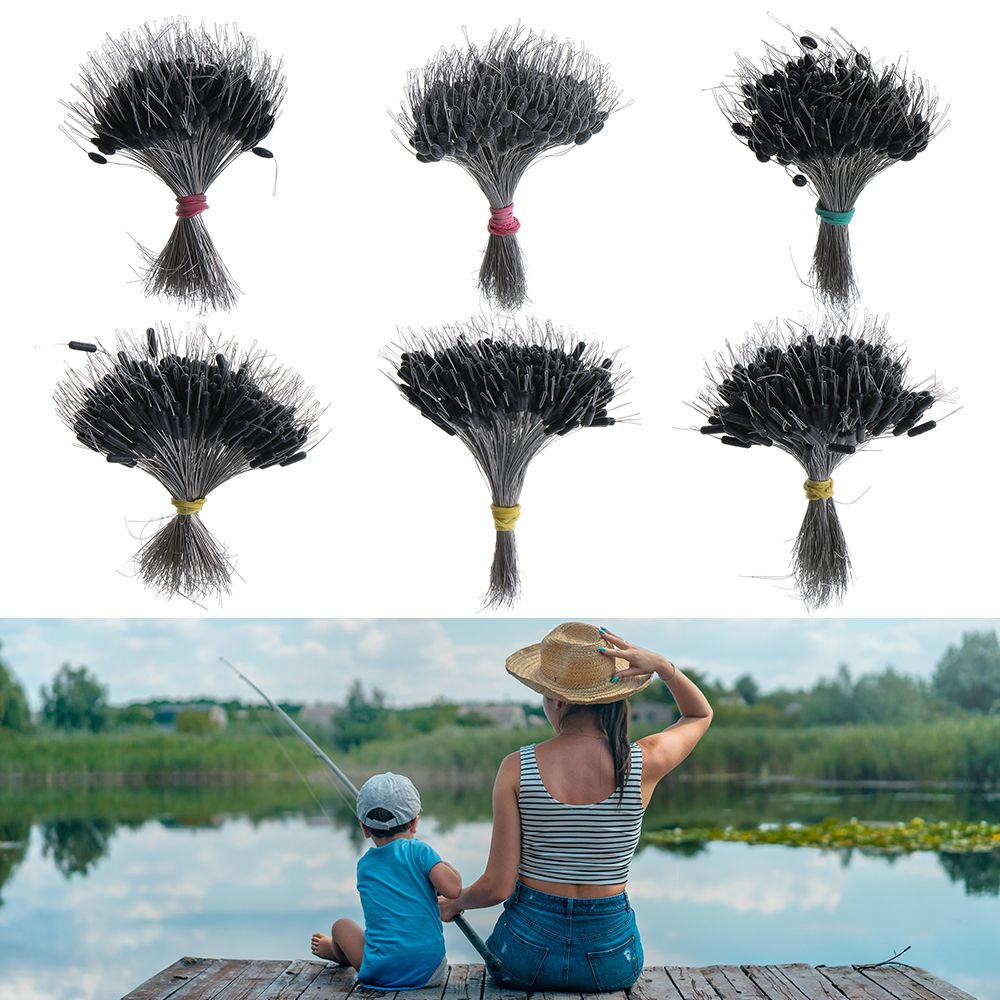 300pcs/pack Black Float Fishing Bobber Silicone Stopper Space Bean Connector Fishing Line Resistance Fishing Accessories 3 Sizes