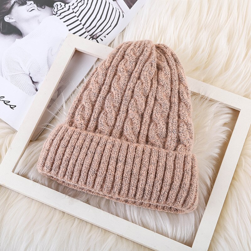 Vinterlue unisex vri og fløyel mohair spiss ulllue utendørs varm fortykningssett hodeull strikket lue hofte hopp caps