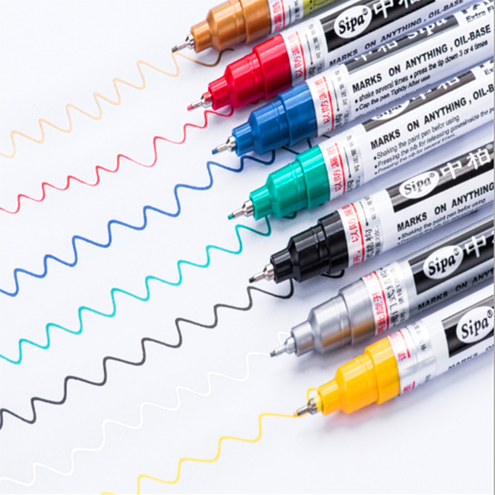 1 Stuks Marker Pen Metallic Waterdichte Marker Diy Art Universele 0.7Mm Extra Fine Point Permanente Verf Studenten Levert