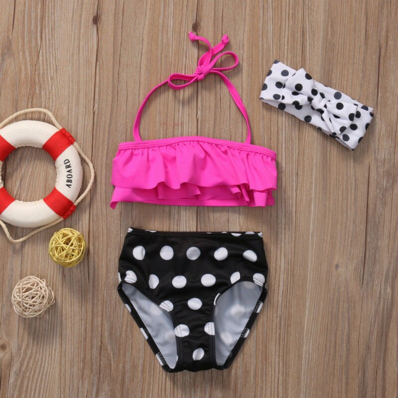 Klassisk baby pige bikini 3 -delt jakkesæt dejlige børn bikini sæt bade baby badedragt badetøj piger svømmedragt 1-6 år