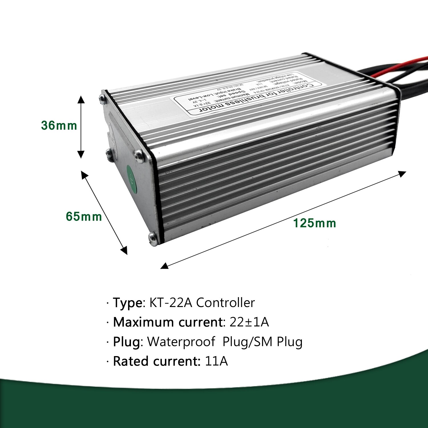 KT-controlador de Motor para bicicleta eléctrica, 36V, 48V, 350W, 500W, 750W, 22A, LCD, con función de luz