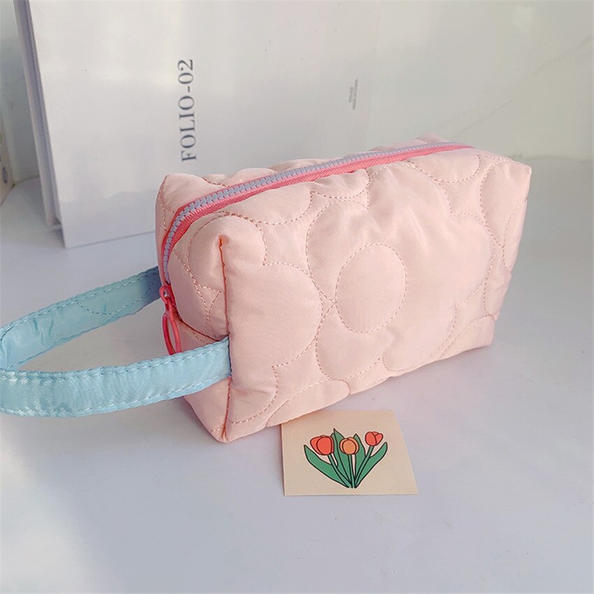 eins Neue Koreanische Stepp Kosmetik Taschen Frauen Große Kapazität Baumwolle machen-hoch Lagerung Tasche Schönheit fallen Für Mädchen: Rosa