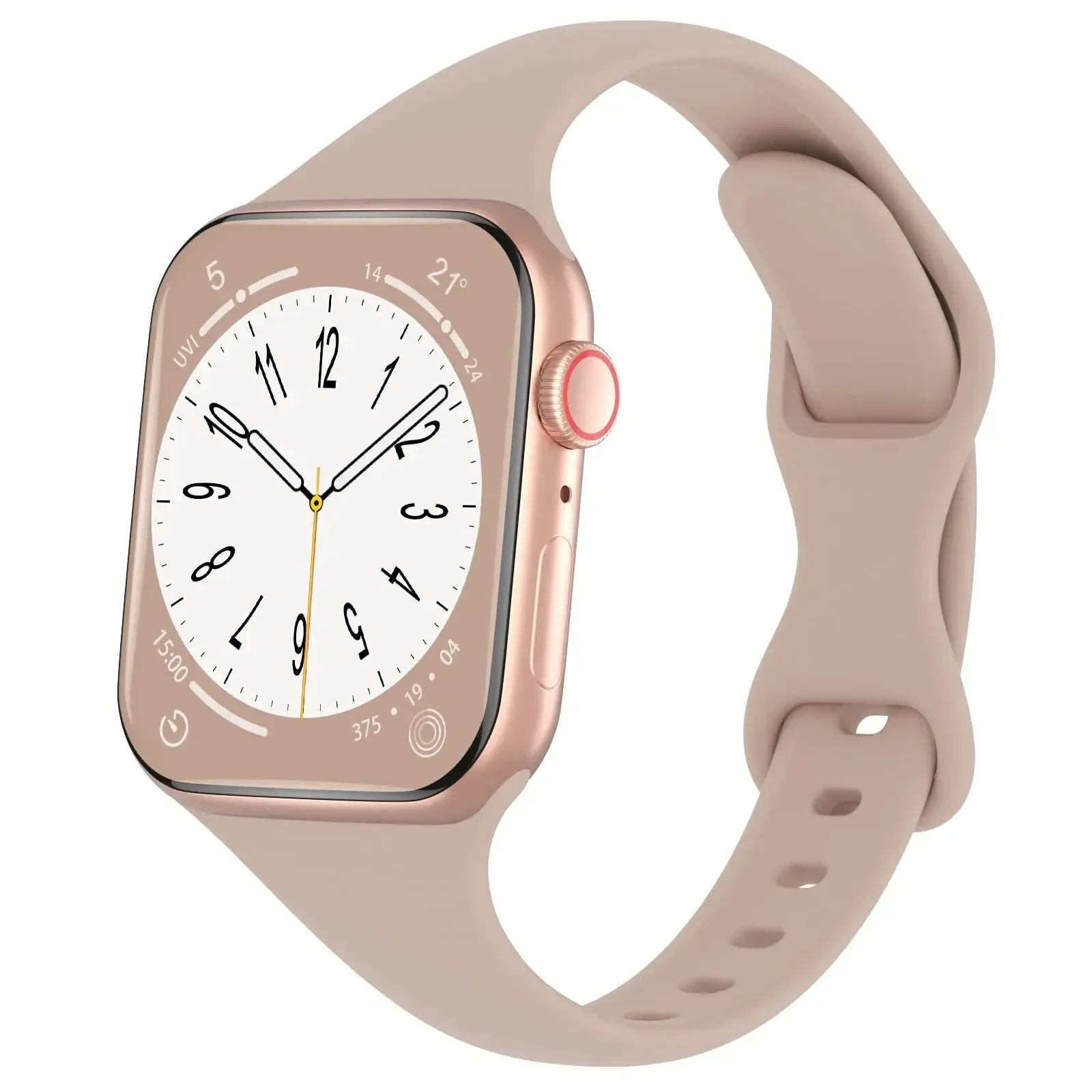 Dünnes Silikonarmband für Apfel Uhr 40 44 mm 45 mm 41 mm 38 mm 42 mm einfarbiges Armbinde für IWatch Serie 3 4 5 6 SE 7 8 9 10