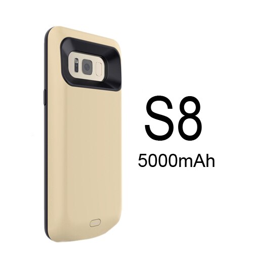 5500ma/5000 mah s8 caixa de bateria para samsung galaxy s8 caso carregador de bateria banco de potência carregador externo para samsung galaxy s8 plus: 5000mAh S8 Gold