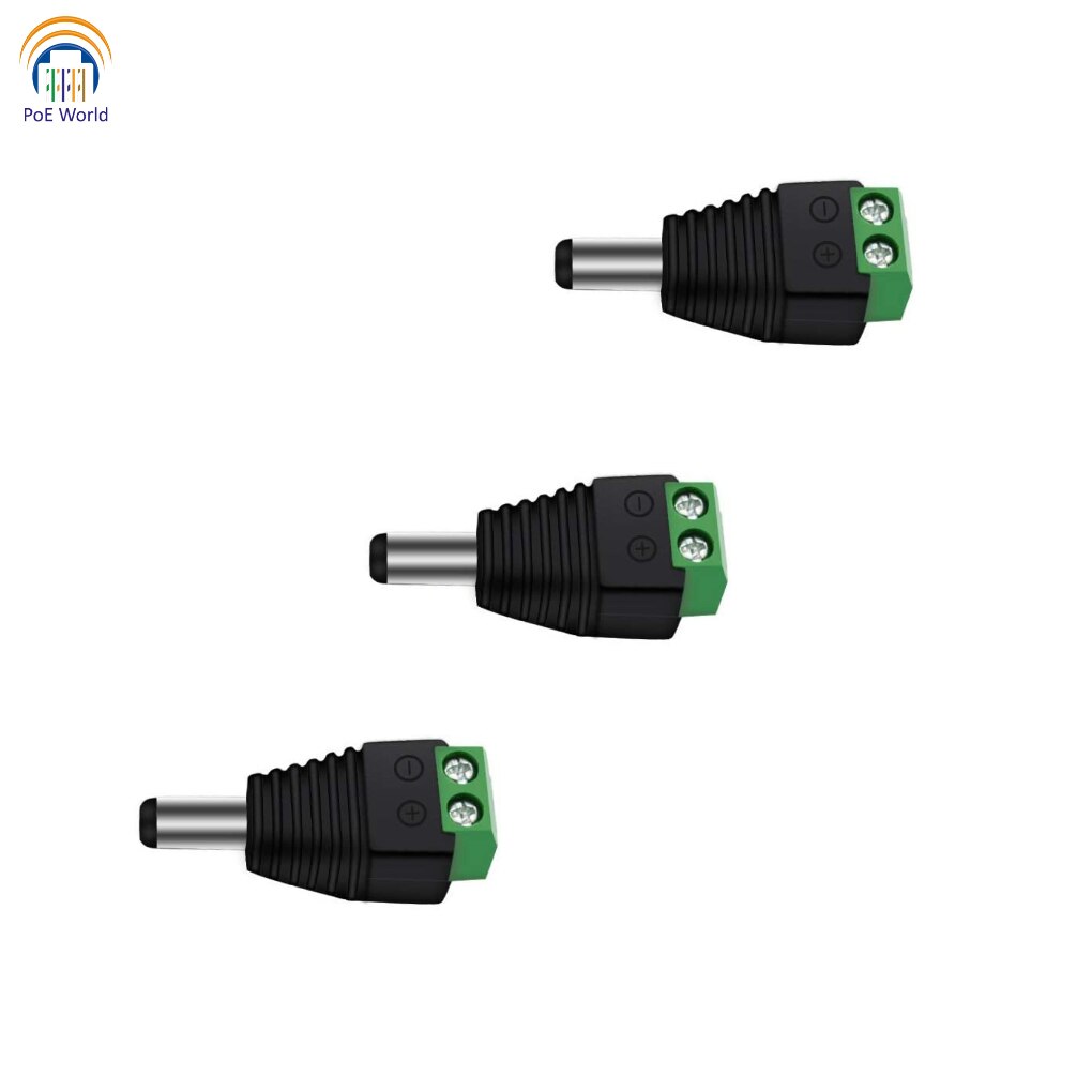 Connecteur Adaptateur CC Mâle – Prise Pour Caméra De Sécurité CCTV, Compatible 24V