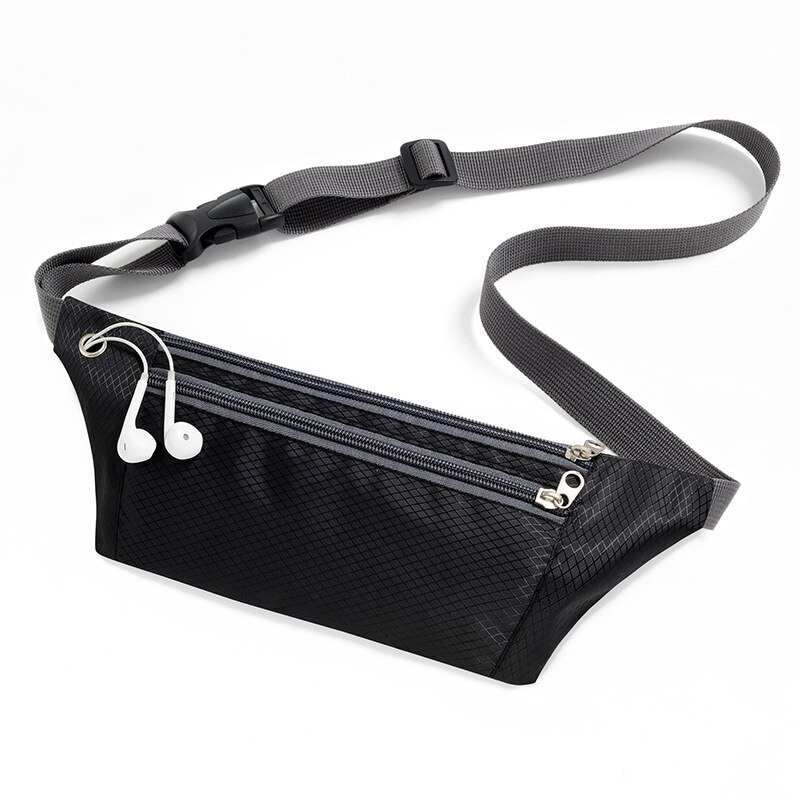 Brivilas neue frauen männer Sport taille tasche gürtel wasserdichte Lauf schließen brieftasche Heimlichkeit Nylon Postleitzahl telefon taschen unisex: Schwarz