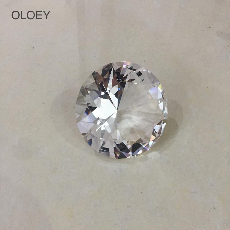 40mm 1pcs kleur Crystal Clear Diamond Cut Glazen Sieraden Kristal Presse-papier Bruiloft Decoratie Thuis Glas Diamant kind