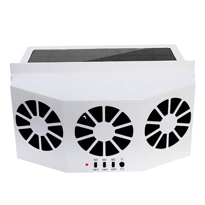 Zonne-energie Auto Window Air Vent Ventilator Driekoppige Fan Clear Auto Geur Elektrische Apparaten CSL2018