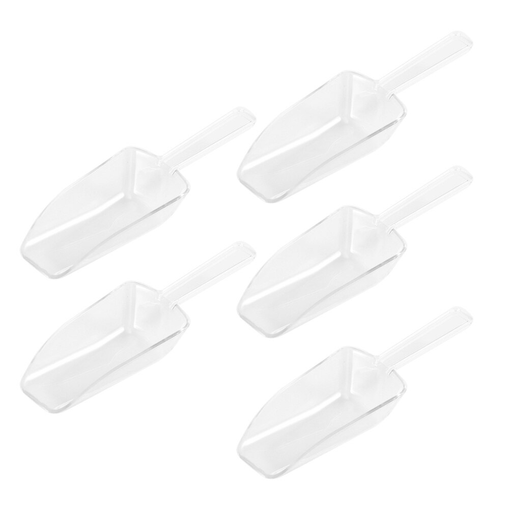 5pcs Mini Clear Plastic Ice Scoop Scoopers for Weddings Candy Dessert Buffet Ice Cream Protein Powder: As Shown
