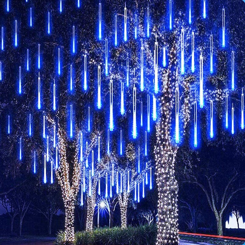 Tira de luces LED impermeables para decoración navideña, tira de luces LED de lluvia de meteoros para exteriores, jardín, calle, 30cm/50cm