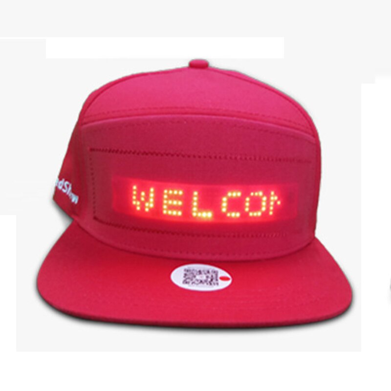 Sombrero LED que brilla con aplicación para teléfono móvil, se desplaza de forma inalámbrica, Bluetooth, pantalla Flexible, gorra LED, pantalla de mensajes: red