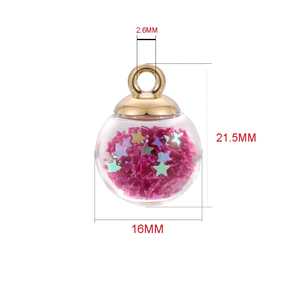 10 Uds. De cuentas de estrella de bola transparente de cristal de 16mm, dijes de lentejuelas, colgante para pulsera, collar, accesorios para hacer joyería DIY