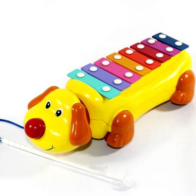 1Pc Baby Kids Educatief Muziekinstrument Speelgoed Leuke Hond Vorm Klop Piano Kids Push Pull Speelgoed Vroeg Leren Viool speelgoed Beste