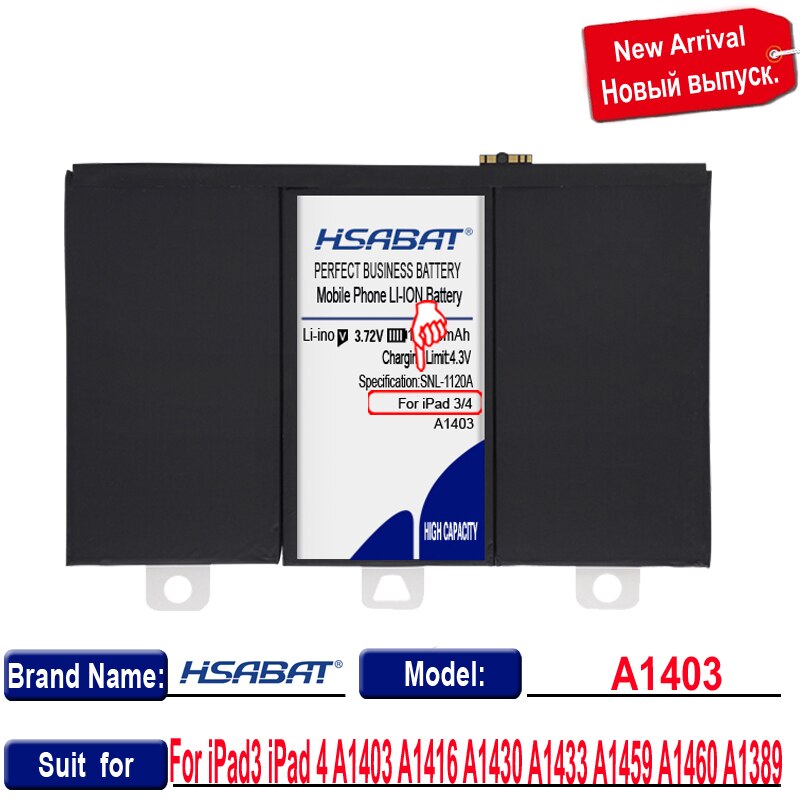 100% Original HSABAT 13200mAh Batterie Für iPad 3 4 iPad3 iPad 4 A1458 A1403 A1416 A1430 A1433 A1459 A1460 a1389