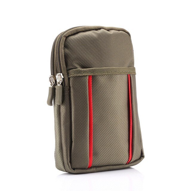 Fulaikate universal saco para samsung galaxy s6 borda mais esportes caso portátil para o iphone 6s 7 plus duas camadas 6.3 "saco do telefone: Army Green