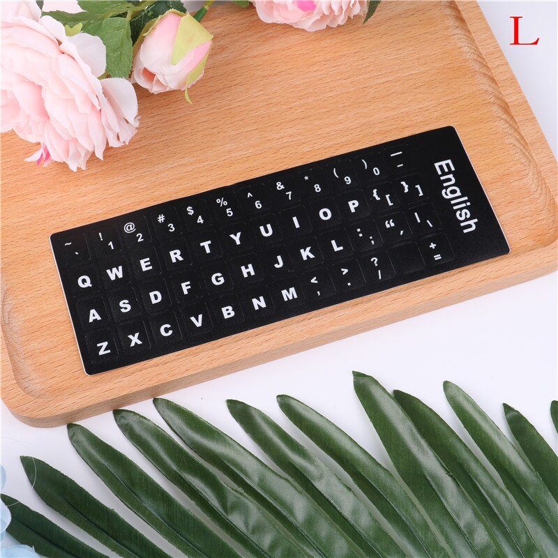 1PC Standard Waterproof 12Styles Language Keyboard Stickers Layout With Button Letters Alphabet For Computer Keyboard Protective: English