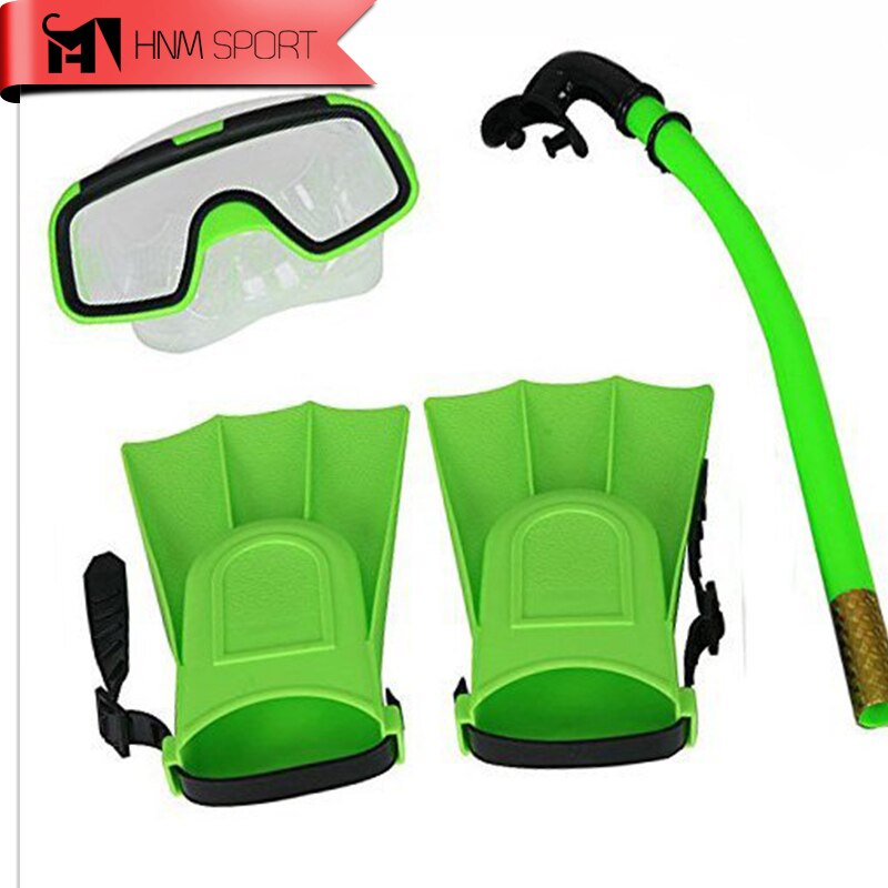 3 Pz/lotto Bambini silicone boccaglio Maschera Nuotare Immersione Subacquea Maschere Subacquee Snorkeling Immersioni Pinne impostato per Bambini Attrezzatura Subacquea