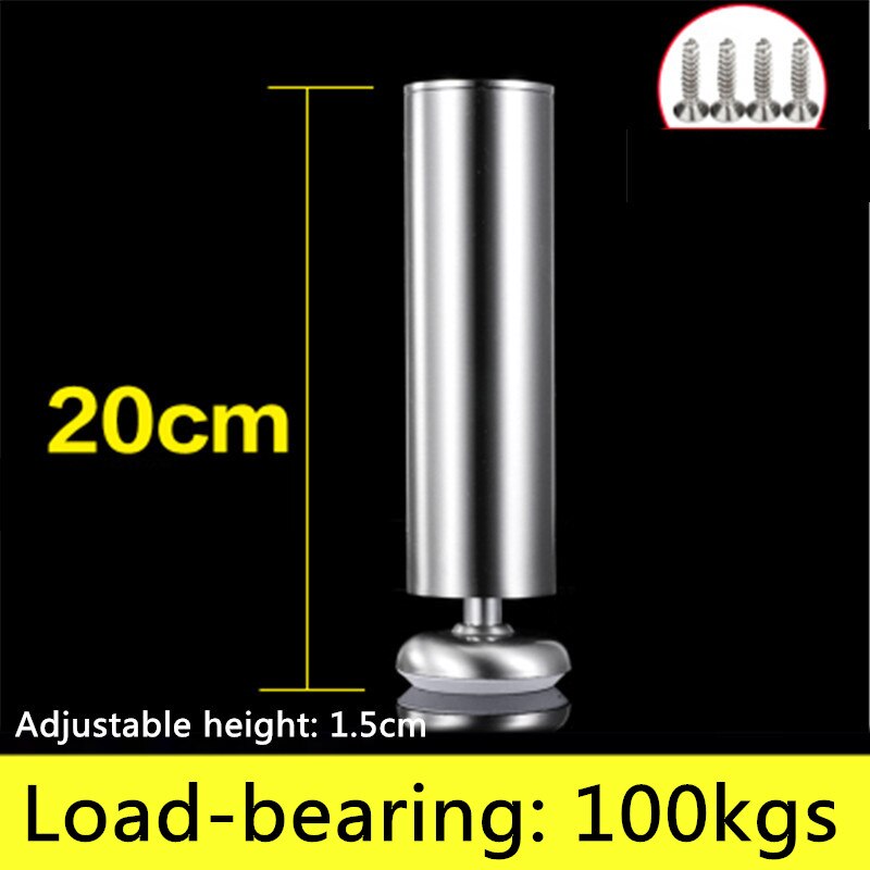 3.5cm-30cm Height Adjustable Furniture Legs Feet Cabinet Legs Stainless Steel Table Sofa Metal Foot With Screws: 20cm