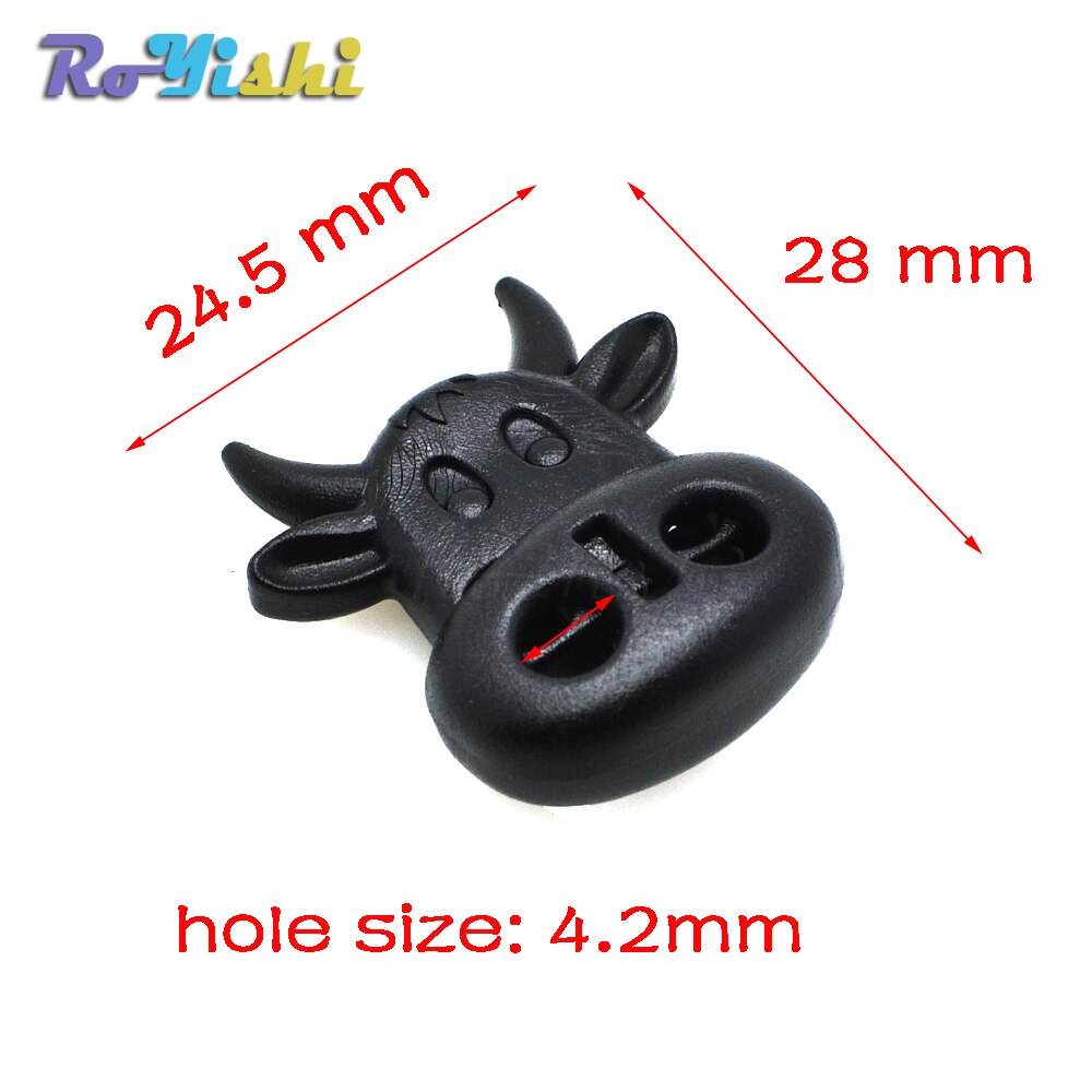 10pcs/pack Cord Lock Toggle Clip Stopper Plastic Black For Bags/Garments: C0011