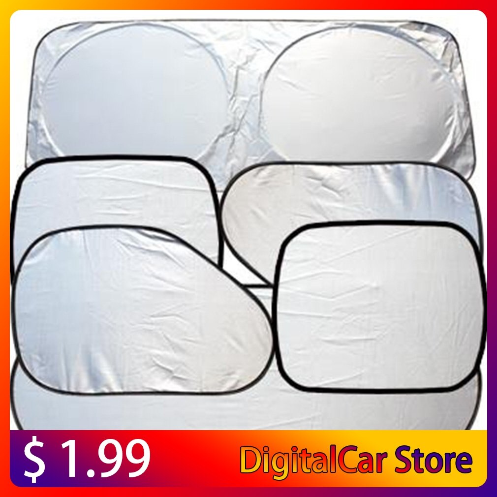 Okno samochodu osłona przed słońcem robić samochodu osłona przeciwwiatrowa na przednią szybę blok przednie okno osłona przeciwsłoneczna ochrona UV okno samochodu film 6 sztuk/zestaw gorąca sprzedaż