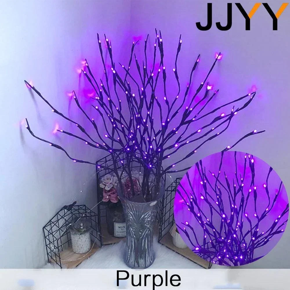 Luces LED de rama brillantes, luces decorativas con pilas, adecuadas para decoración del hogar, bodas, fiestas, festivales, Navidad: Deep Pink