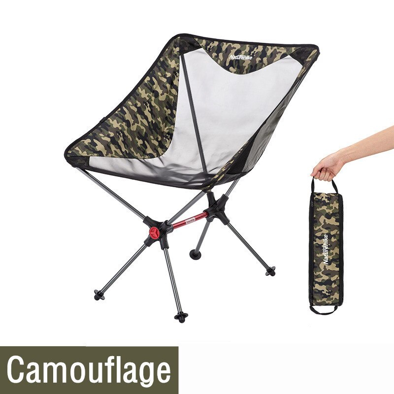 Naturehike letvægts bærbar sammenklappelig kompakt campingstol aluminiumsnet strand picnic fiskestol  nh19 jj 005: Camouflage