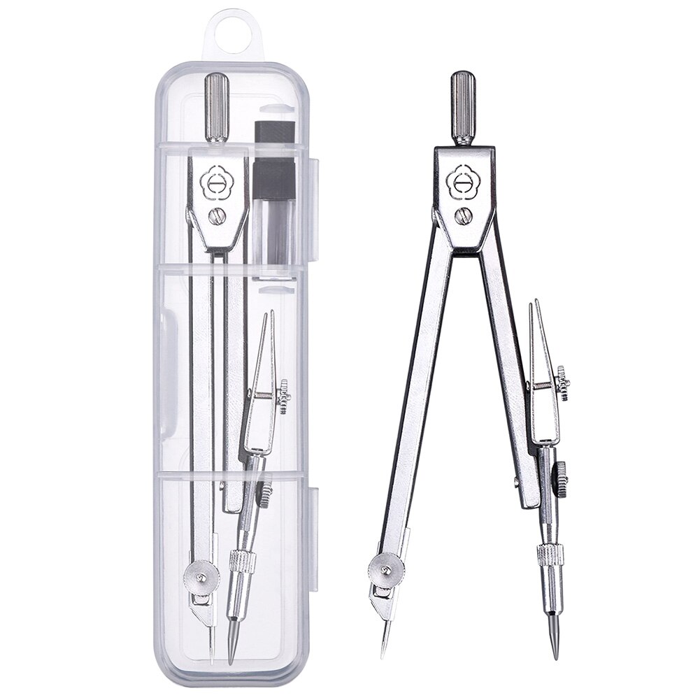 Plastic+metal Geometry Compasses Set Math Drawing Compass Math Tools for Circles School Supplies for Student Stationery: Default Title