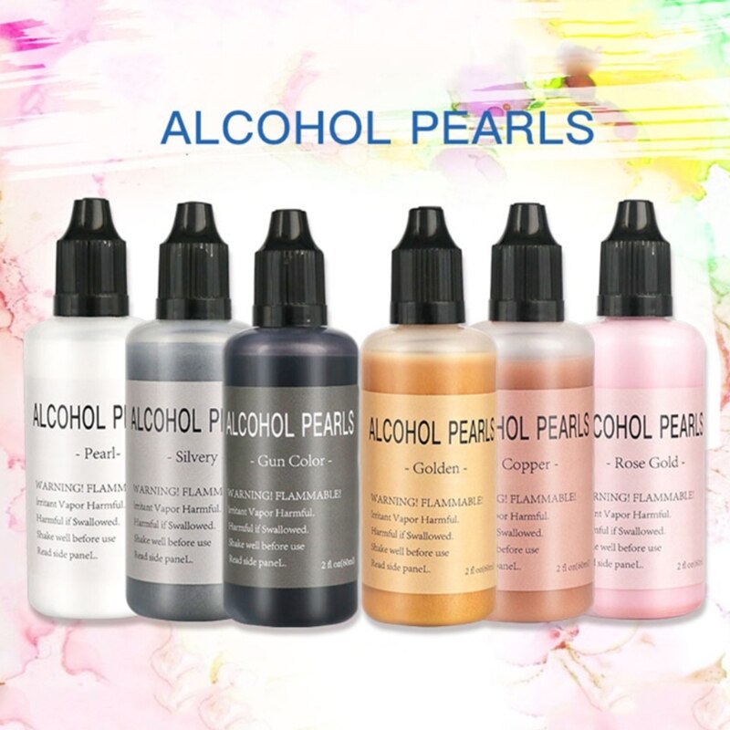 6 Kinds Colors Resin Molds Crafts Starter Kit Metallic Alcohol Ink Coloring Set