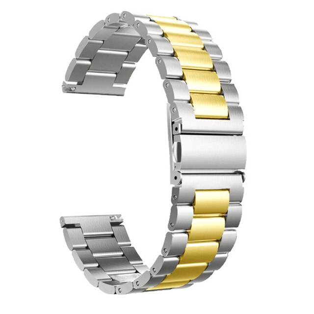 Metal urremme til garmin venu garminmove 3 garminactive s vivoactive 4 4s bånds rem rustfrit stål armbånd 18mm 20mm 22mm: Sølvguld / 22mm