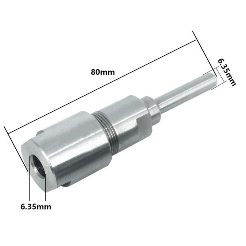 8mm 12mm 1/2 " 1/4 " skaftfreserforlengelsesstang graver maskin freser bitholder adapter trebearbeidingsverktøy: 6.35mm skaft