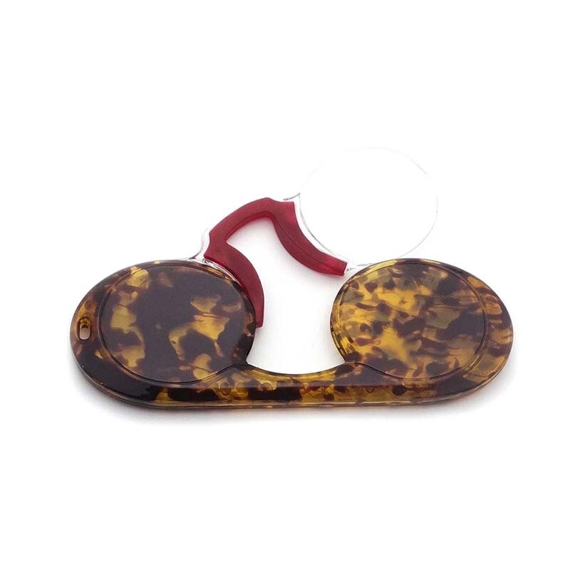 Sighttoo Siliconen Neus Clip Leesbril Mini Schuim Neus Bril Mannen Draagbare Vergrootglas Brillen Lui Lezers Eyewear Lupa: +100 / Tortoise