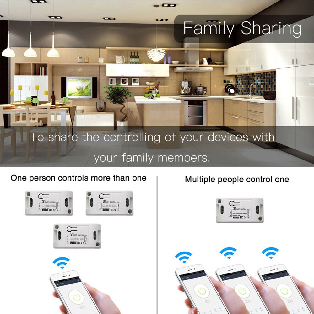 Wifi Schakelaar Diy Afstandsbediening Voor Alexa Google Smart Home Automation Switch 220V 10A Relais Module Alle Compatibele