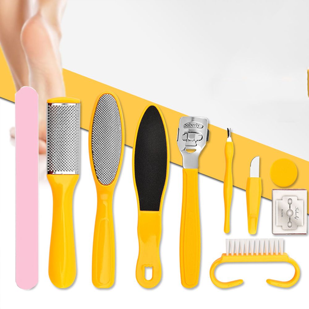 Juego de herramientas profesionales de pedicura, limas para los pies, removedor de callos para el cuidado de los pies, lima de uñas, removedor de piel dura, 8/10 piezas