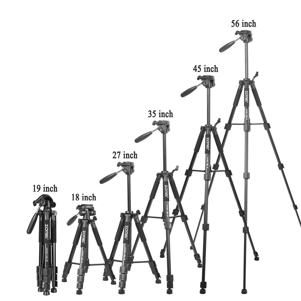 Trípode Zomei Z666, portátil, para cámara de viaje, de aluminio, accesorios para trípode, soporte con cabezal Pan para cámaras Canon Dslr