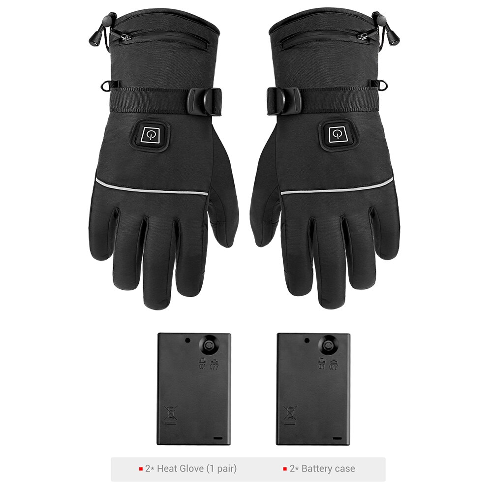 Waterdichte motorhandschoenen, verwarmde handschoenen, usb handwarmer, elektrische, op batterijen werkende, thermische verwarmde handschoenen: A2 zonder batterij